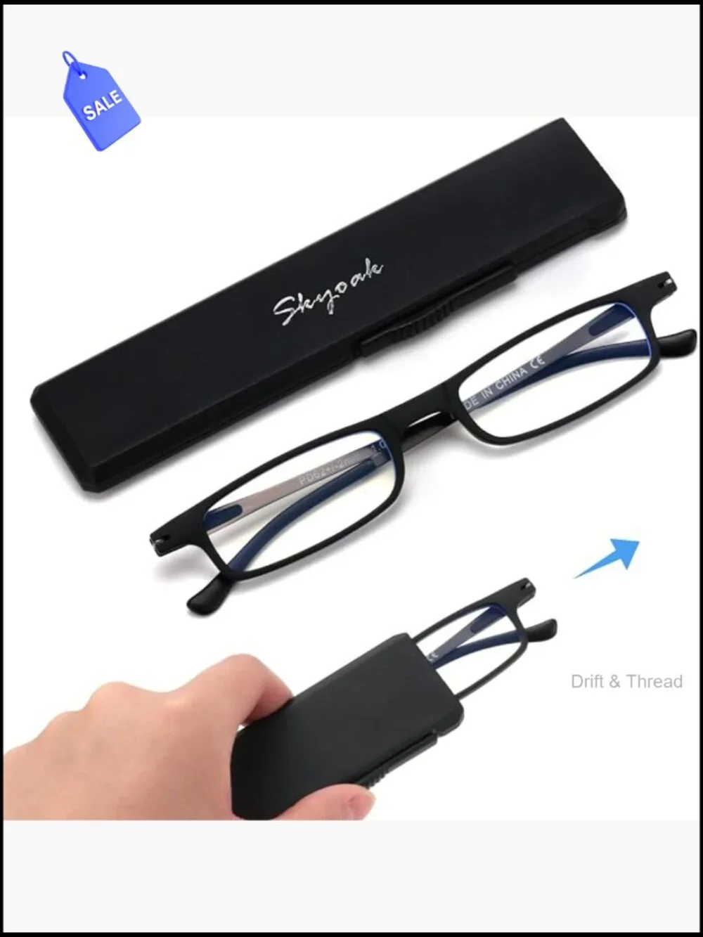Ultra Thin Lightweight Folding Reading Glasses TR90 Blue Light Blocking UV